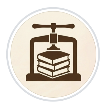 My Book Repair logo: a book press holding a stack of books
